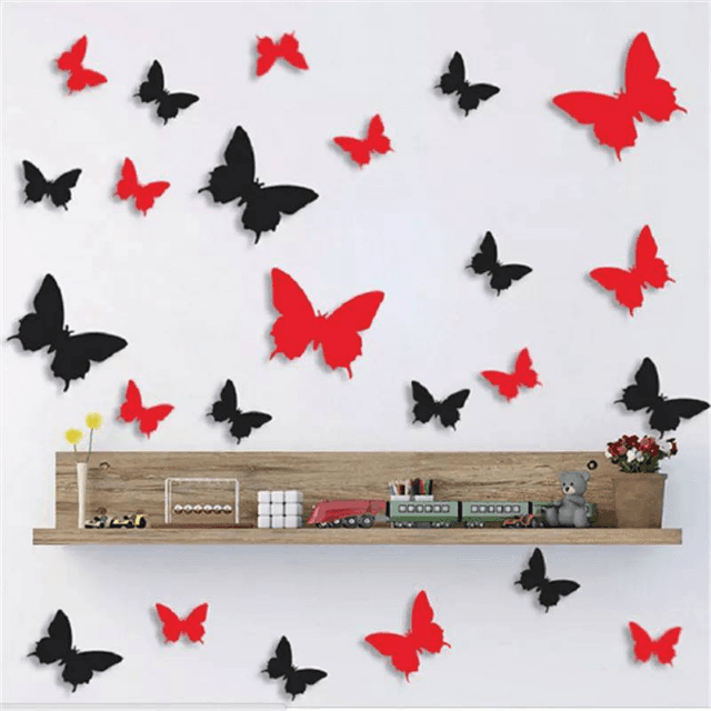 ( 12 Pcs ) 3D Butterfly. Wall Decor Cute Butterflies