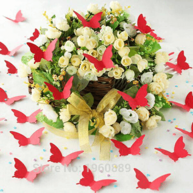 ( 12 Pcs ) 3D Butterfly. Wall Decor Cute Butterflies