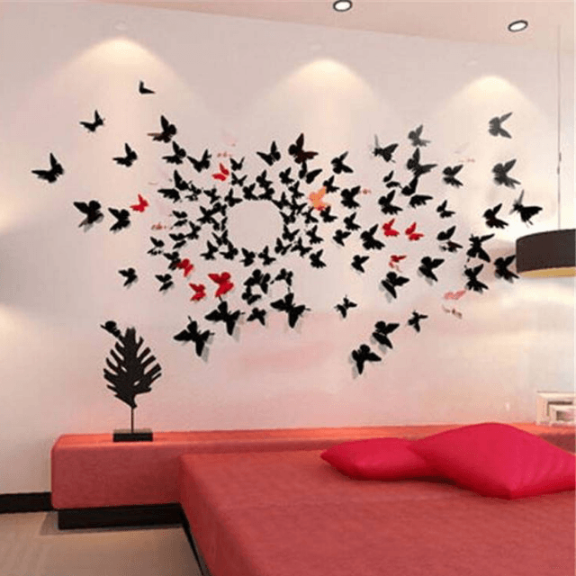 ( 12 Pcs ) 3D Butterfly. Wall Decor Cute Butterflies