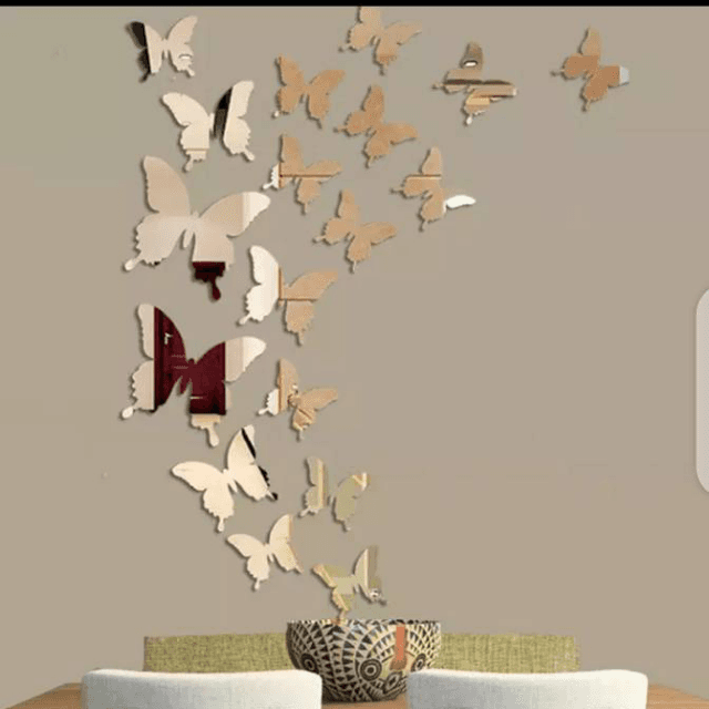 ( Acrylic ) Butterfly Mirror Wall Stickers