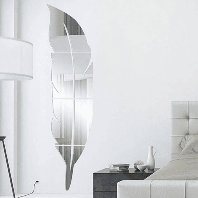 ( Acrylic ) Leaf Mirror Wall Stickers