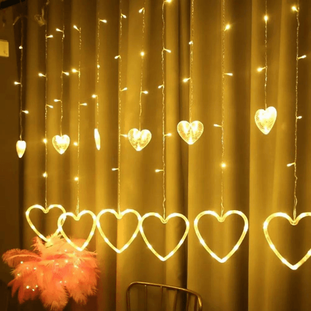 ( Heart Shape ) LED Curtain String Lights