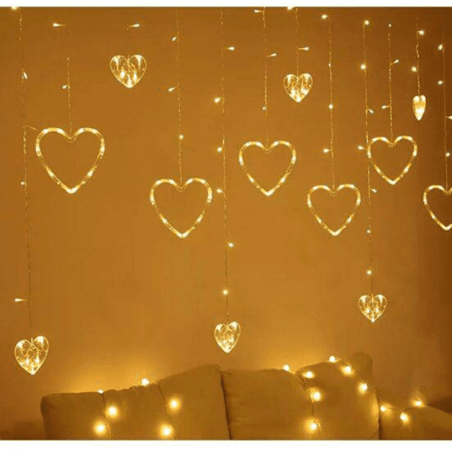 ( Heart Shape ) LED Curtain String Lights