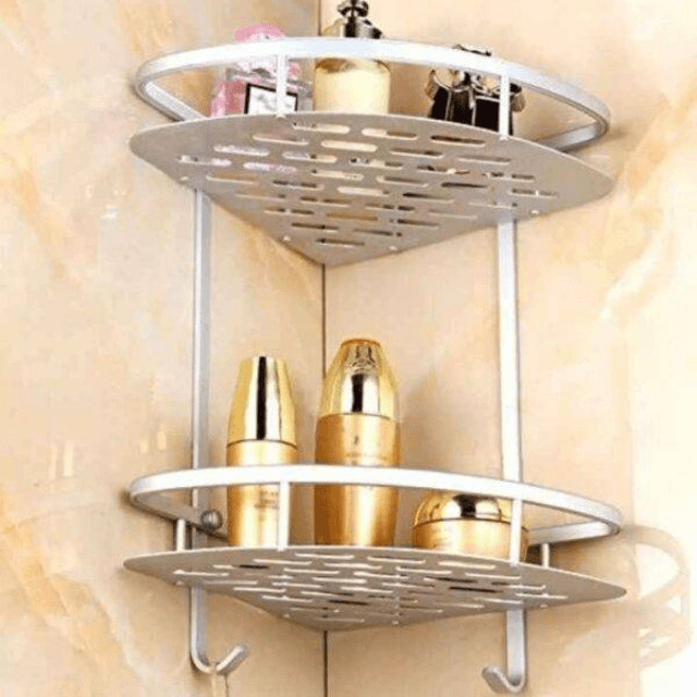 2 Layer Aluminium Bathroom Corner Rack
