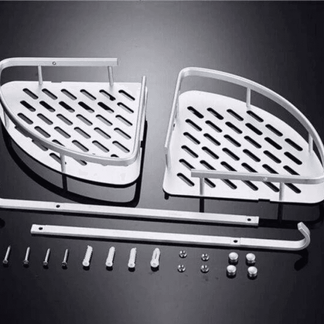 2 Layer Aluminium Bathroom Corner Rack