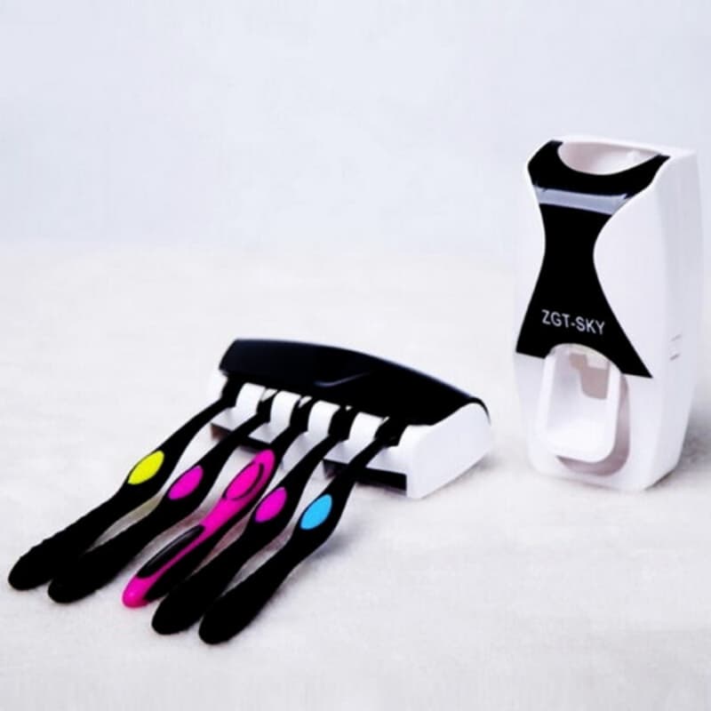 Automatic Toothpaste Dispenser And Toothbrush Holder Set