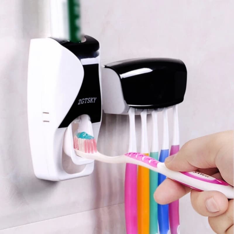 Automatic Toothpaste Dispenser And Toothbrush Holder Set