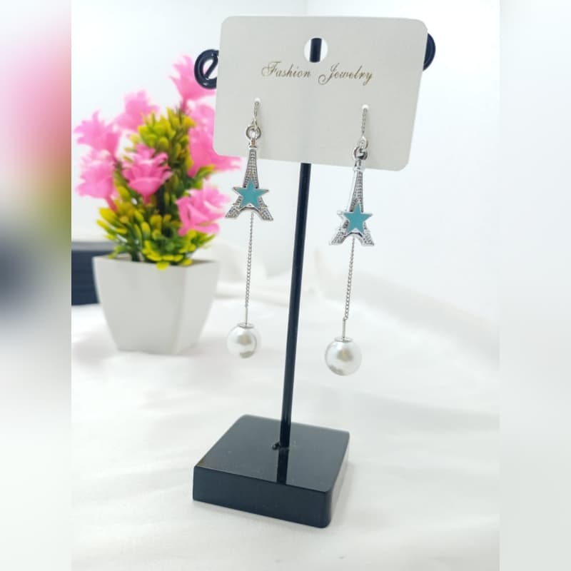 Long Pin Chain Earrings