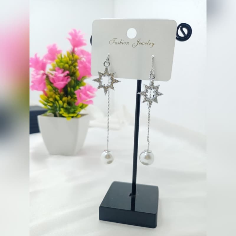 Long Pin Chain Earrings